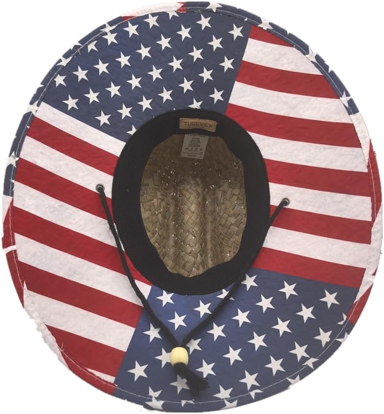 TUREVIEW Store Men's and Wowen's Lifeguard Straw Hat Wide Brim Beach Hat Sun Protection Outdoor Hat for Fishing Hiking - Image 2